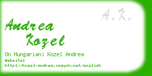 andrea kozel business card